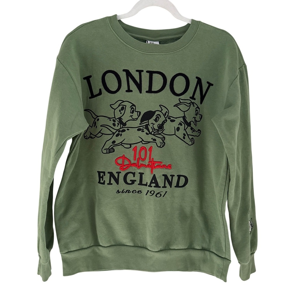 Disney Women's Retro 101 Dalmatians Graphic Sweatshirt Large Green Pullover L